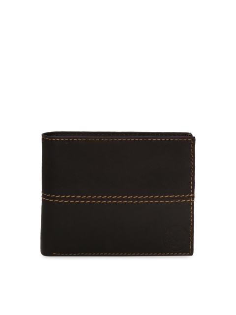 

STYLER KING Men Brown Solid Genuine Leather Two Fold Wallet