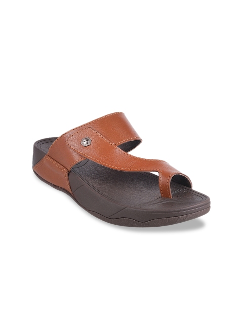 

Metro Men Tan Brown Leather Comfort Sandals