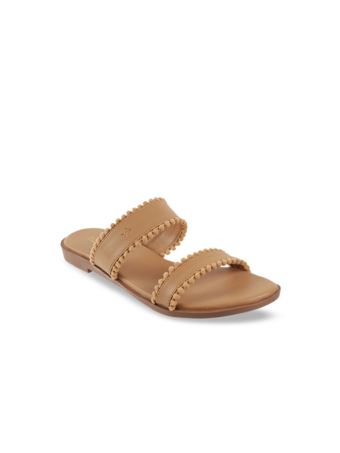 

Metro Women Beige Pom-Pom Open Toe Flats