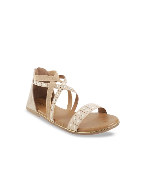

Metro Women Beige Embellished High-Top Gladiators