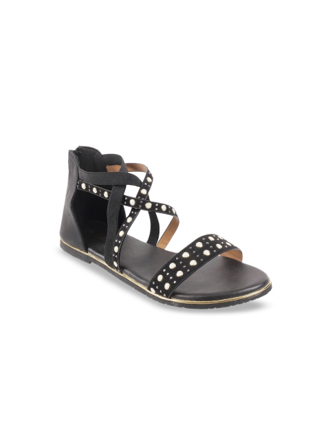 

Metro Women Black Embellished High-Top Gladiators