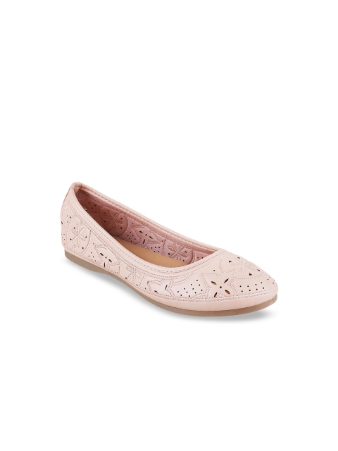 

Metro Women Pink Laser Cut Ballerinas