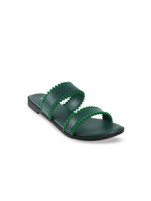 

Metro Women Green Embellished Open Toe Flats