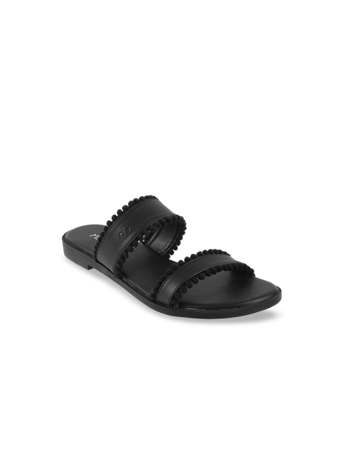 

Metro Women Black Embellished Open Toe Flats