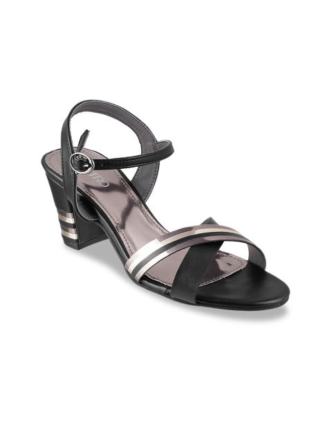 

Metro Women Black Striped Block Heels