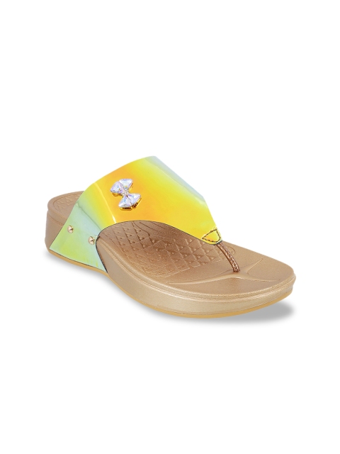 

Metro Women Yellow Printed Wedges