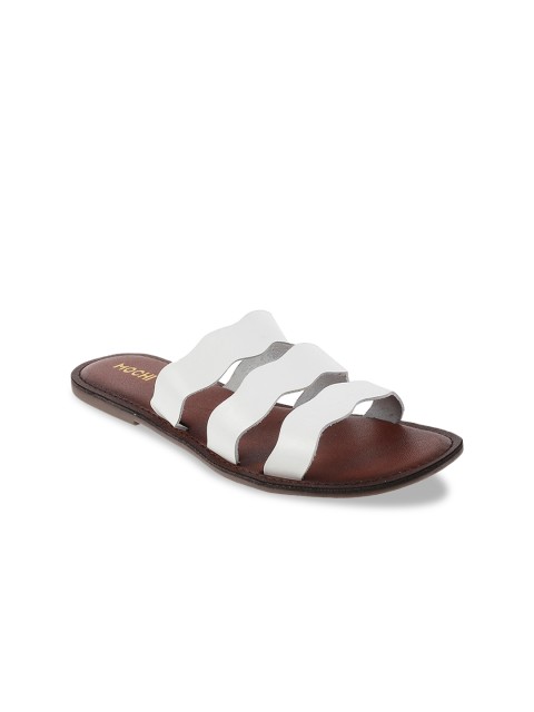

Mochi Women White Solid Open Toe Flats