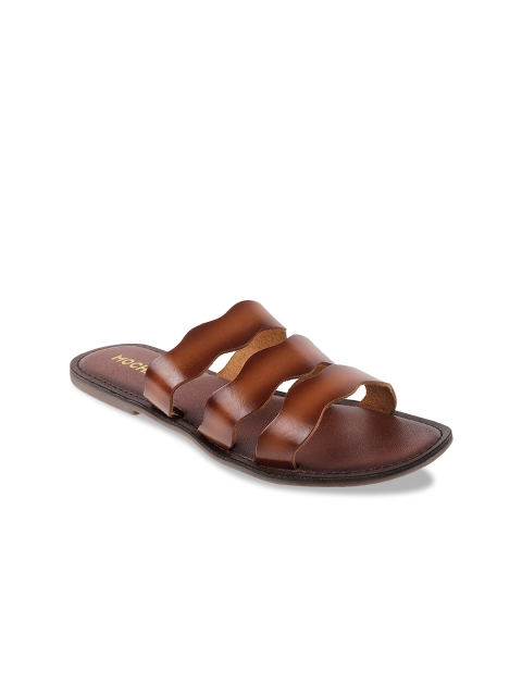 

Mochi Women Tan Brown Solid Open Toe Flats