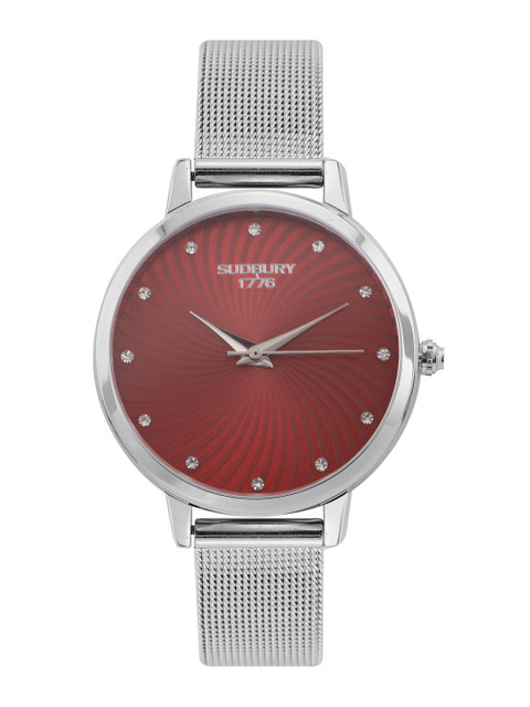 

SUDBURY 1776 Women Maroon Embellished Analogue Watch SL-05