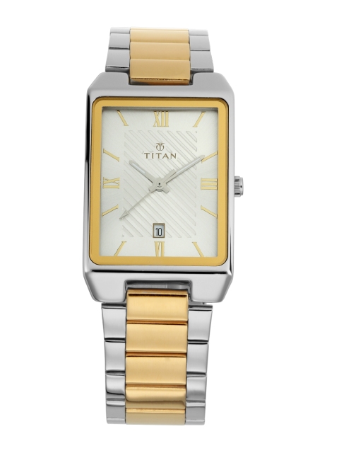 

Titan Men Silver-Toned & Gold-Toned Analogue Watch NM1777BM02