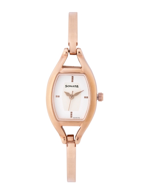 

Sonata Women Silver-Toned Dial & Gold Toned Cuff Straps Analogue Watch NL8114WM02