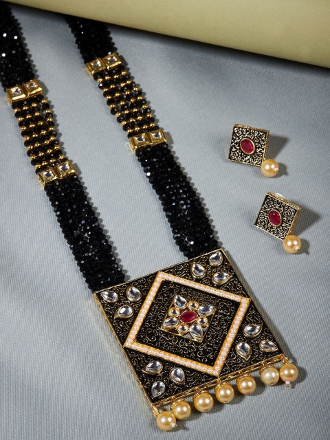 

GloBox By ZeroKaata Gold-Plated Embellished Meenakari Handcrafted Jewellery Set