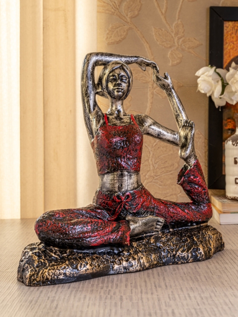 

TIED RIBBONS Red & Black Home Decorative Contemporary Yoga Posture Sculpture