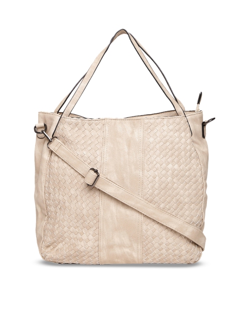 

red pout Beige Textured Handheld Bag