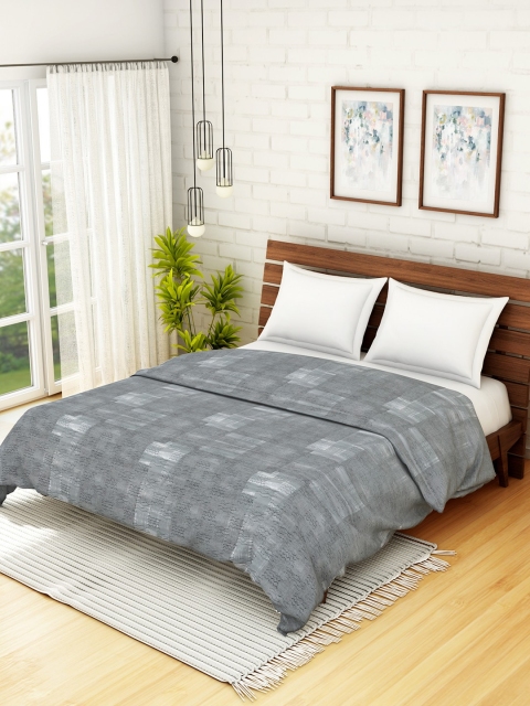 

SPACES Grey Abstract AC Room 235 GSM Double Bed Dohar