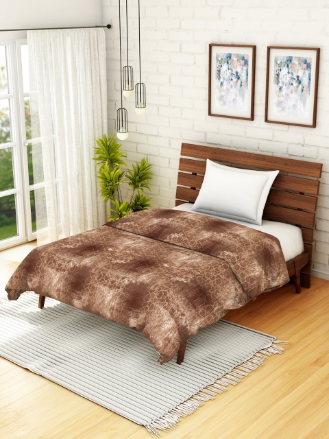 

SPACES Brown & Beige Abstract AC Room 235 GSM Single Bed Dohar