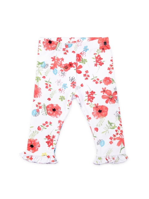 

Chicco Girls White & Red Printed Leggings