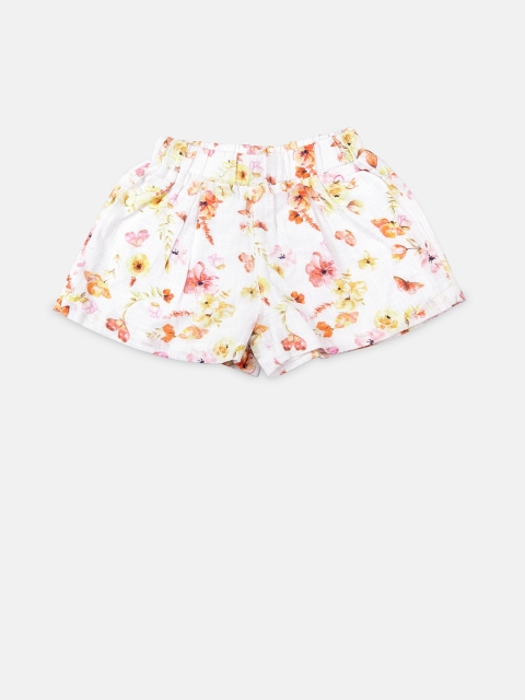 

Chicco Girls White & Pink Printed Regular Fit Regular Shorts