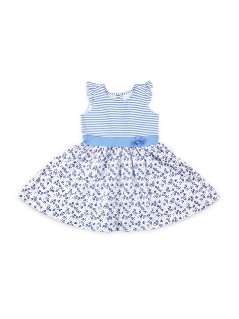 

Chicco Girls Blue & White Printed Dress