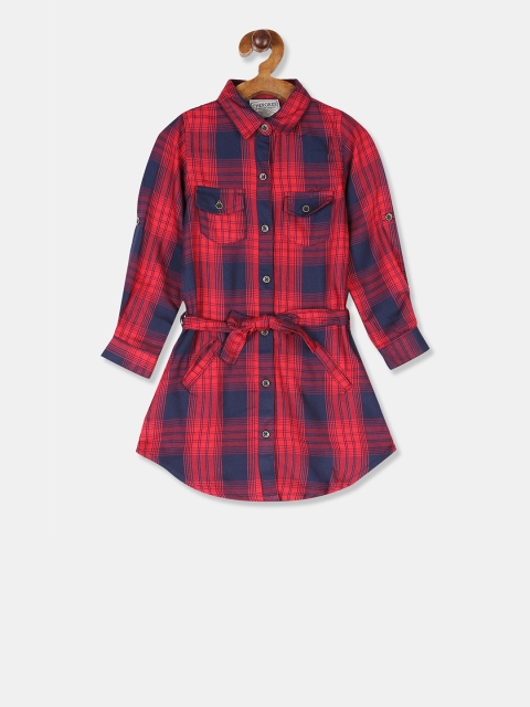 

Cherokee Girls Red Checked Shirt Dress