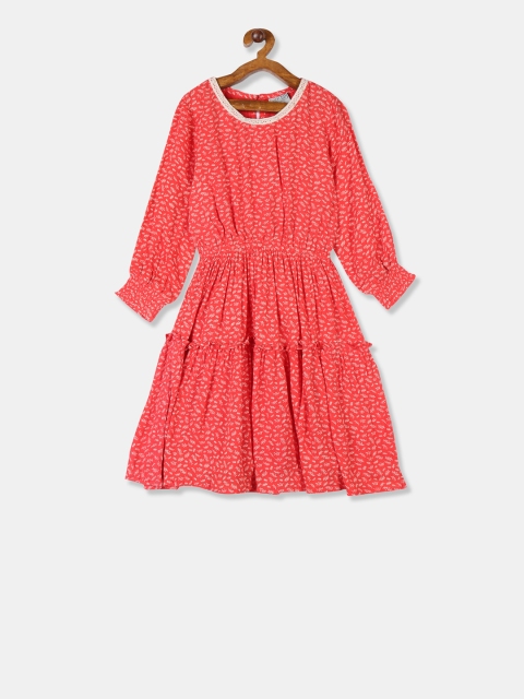 

Cherokee Girls Red Printed Blouson Dress