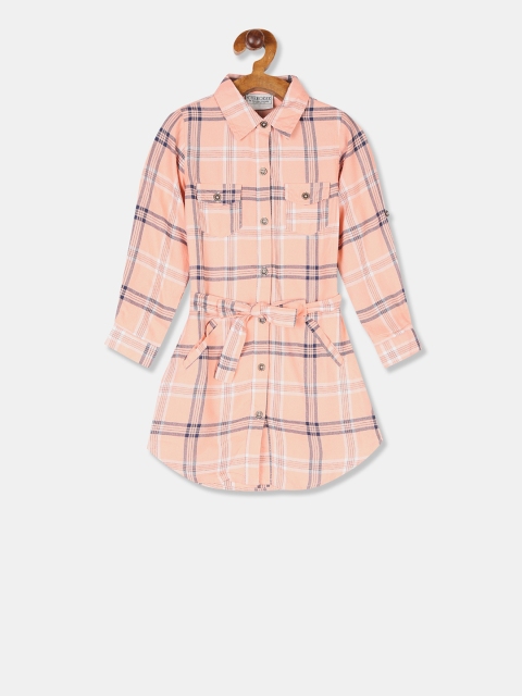 

Cherokee Girls Orange Checked Shirt Dress