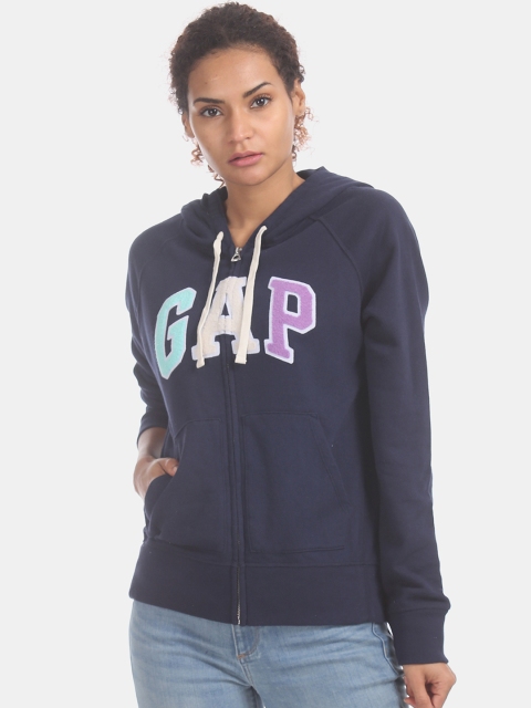 

GAP Women Blue Logo Full-Zip Hoodie