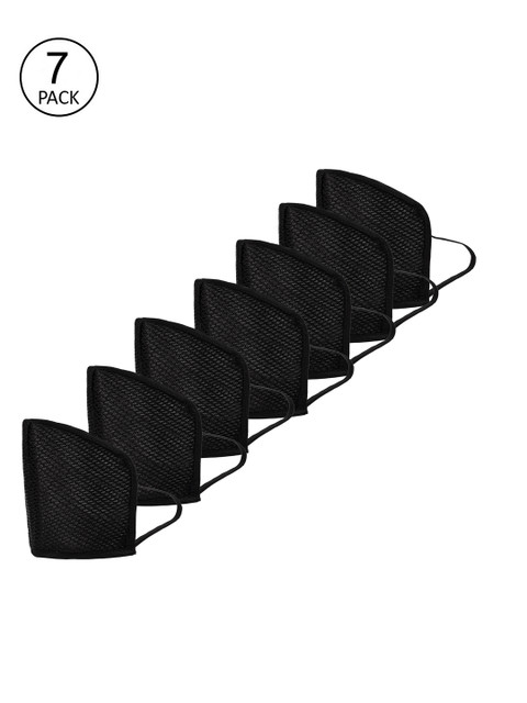 

SOJANYA Adults Pack of 7 Black 3-Layer Anti Pollution Reusable Outdoor Masks
