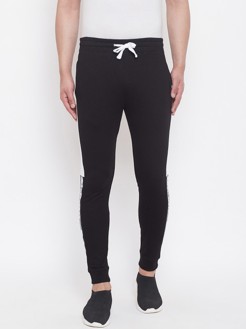 

GRITSTONES Men Black & White Colourblocked Slim Fit Joggers