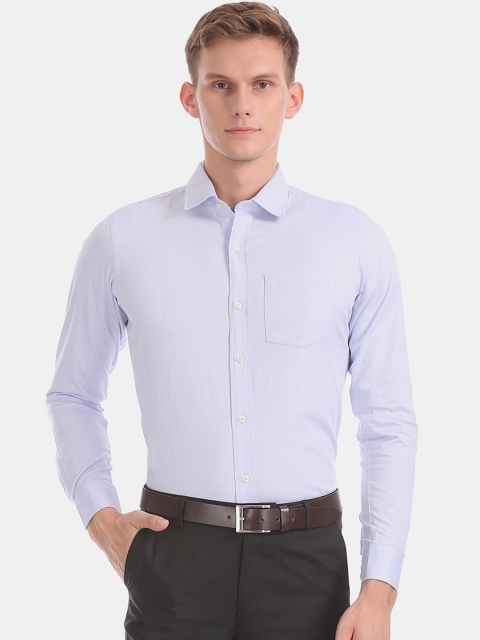 

Arrow Men Blue Regular Fit Self Design Formal Shirt