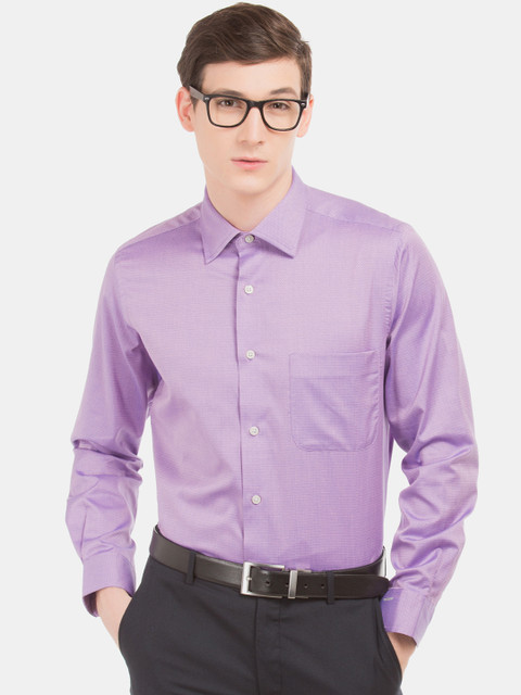 

Arrow Men Lavender Regular Fit Self Design Formal Shirt