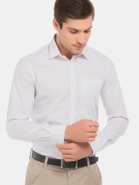 

Arrow Men White Slim Fit Printed Formal Shirt