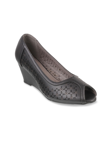 

Mochi Women Black Solid Peep Toes