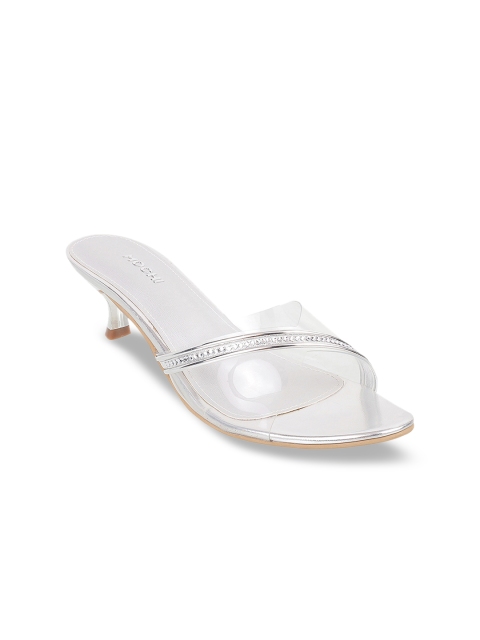 

Mochi Women Silver-Toned Embellished Heels