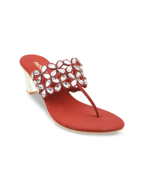 

Mochi Women Maroon Embellished Heels
