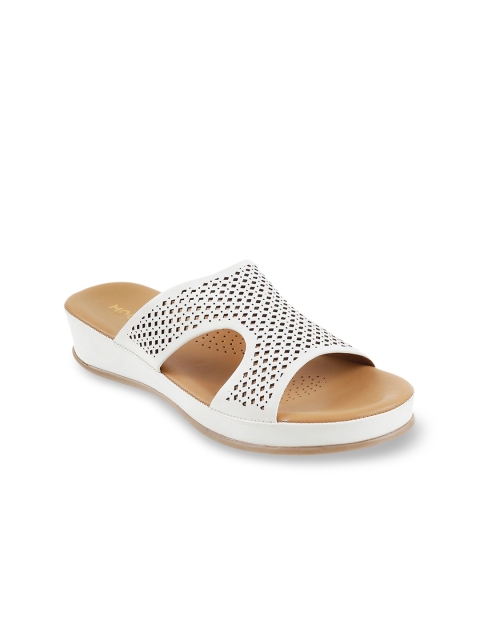 

Mochi Women White Laser Cut Heels