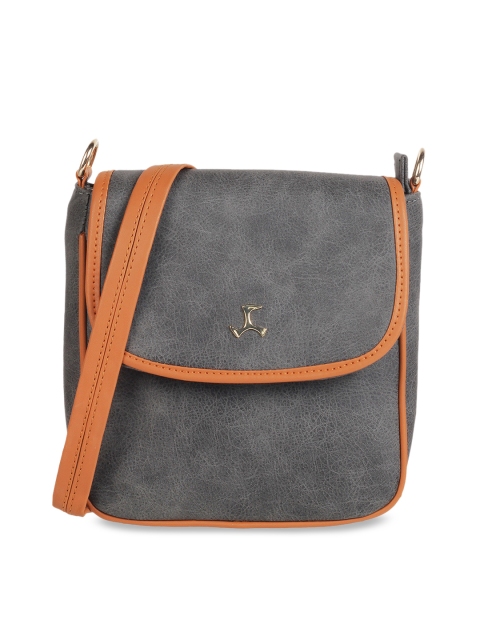 

Mochi Women Grey & Brown Solid Sling Bag