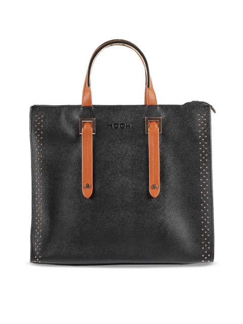 

Mochi Women Black Embellished Tote Bag with Pouch