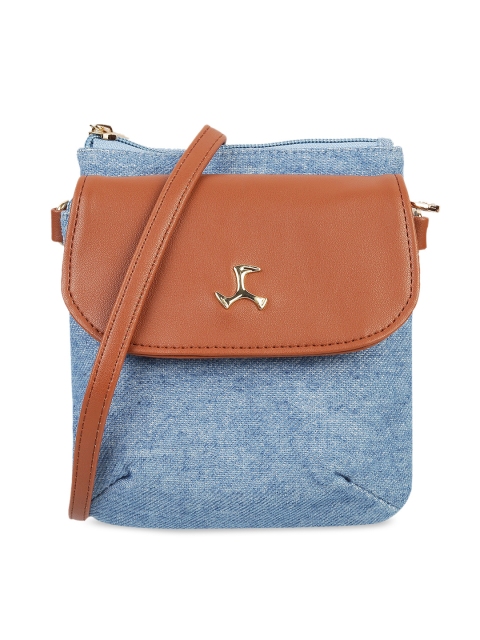 

Mochi Blue & Brown Colourblocked Sling Bag