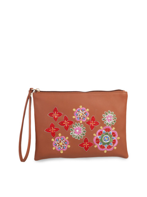 

Metro Brown Embroidered Purse Clutch
