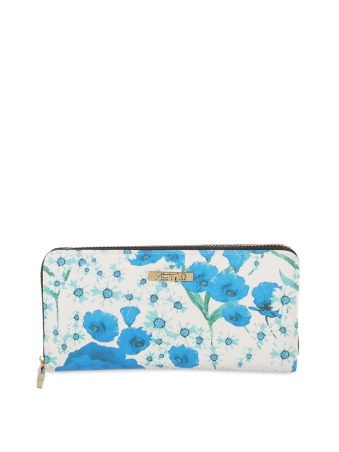 

Metro White & Blue Printed Clutch