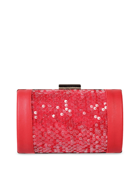 

Metro Red Embellished Box Clutch