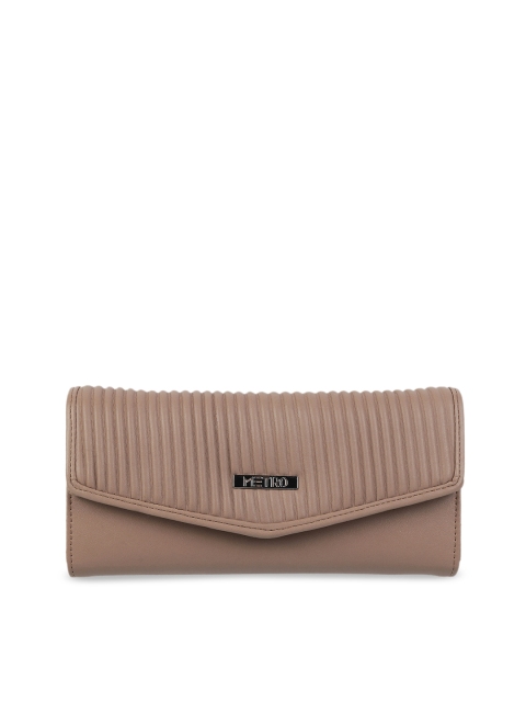 

Metro Taupe Textured Foldover Clutch