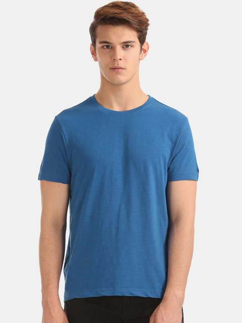 

Arrow Sport Men Blue Solid Round Neck T-shirt
