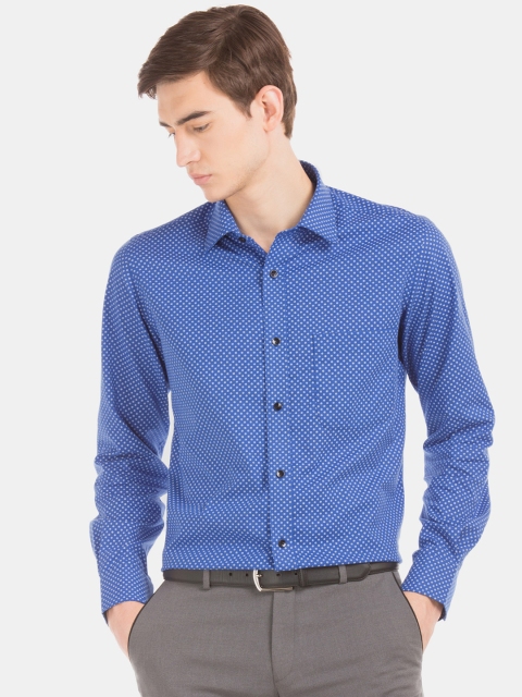 

Arrow Men Blue & White Regular Fit Printed Formal Shirt