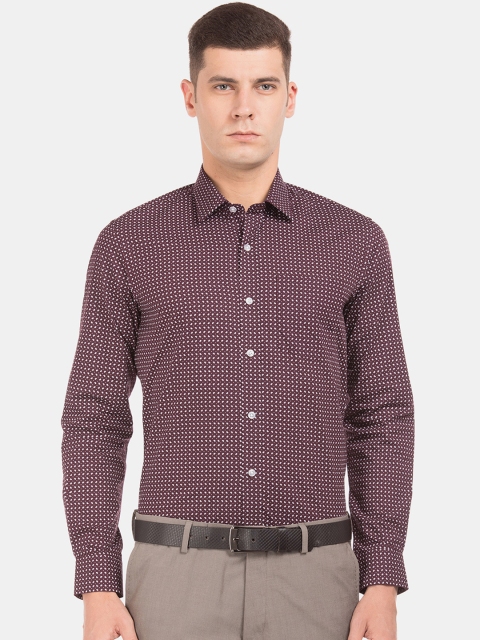 

Arrow Men Brown & White Slim Fit Printed Formal Shirt