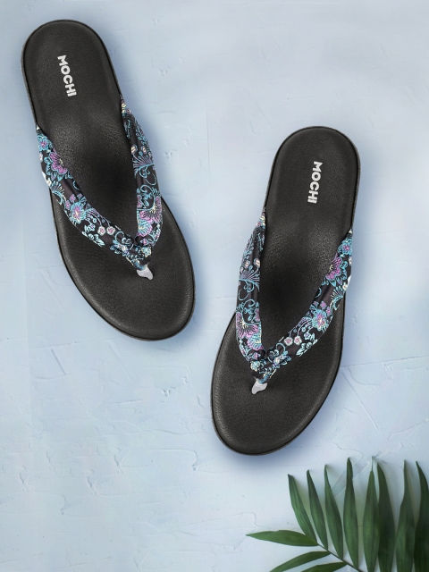 

Mochi Women Black Printed Wedges
