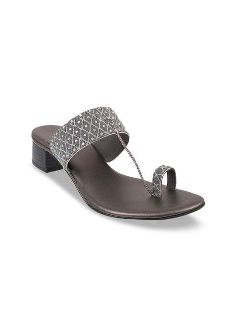 

Mochi Women Grey Ethnic Embellished Heels