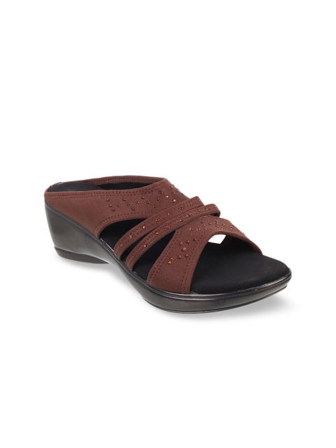 

Mochi Women Brown Solid Sandals