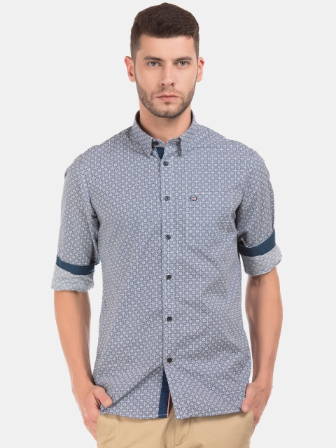 

Arrow Men Blue & Off-White Slim Fit Printed Casual Shirt